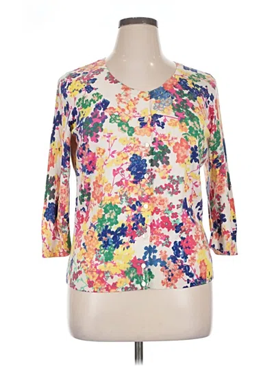 Pre-owned Talbots Cardigan Sweater In Gold