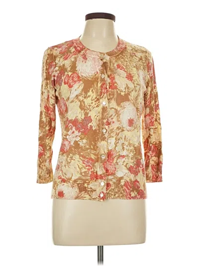 Pre-owned Talbots Cardigan Sweater In Gold