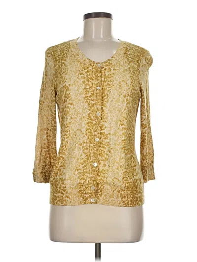 Pre-owned Talbots Cardigan Sweater In Gold