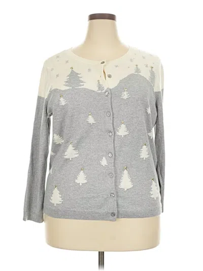 Pre-owned Talbots Cardigan Sweater In Gray