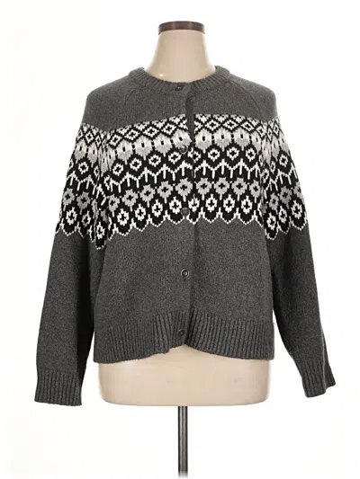 Pre-owned Talbots Cardigan Sweater In Gray