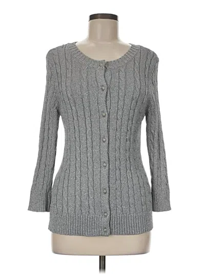 Pre-owned Talbots Cardigan Sweater In Gray
