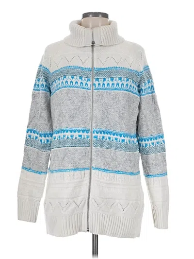Pre-owned Talbots Cardigan Sweater In Gray
