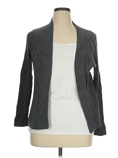 Pre-owned Talbots Cardigan Sweater In Gray