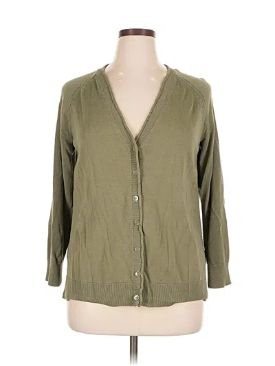Pre-owned Talbots Cardigan Sweater In Green