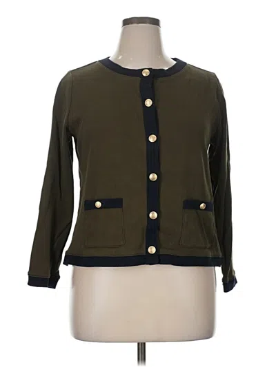 Pre-owned Talbots Cardigan Sweater In Green