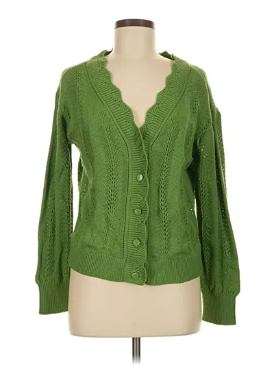 Pre-owned Talbots Cardigan Sweater In Green