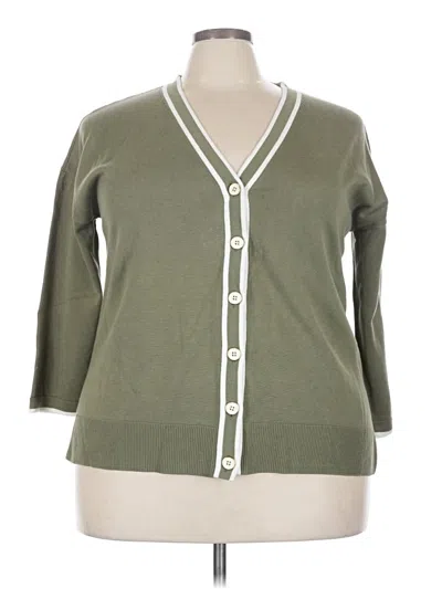 Pre-owned Talbots Cardigan Sweater In Green