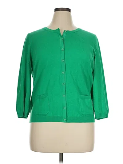 Pre-owned Talbots Cardigan Sweater In Green
