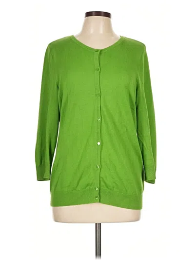 Pre-owned Talbots Cardigan Sweater In Green