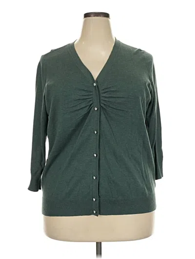 Pre-owned Talbots Cardigan Sweater In Green