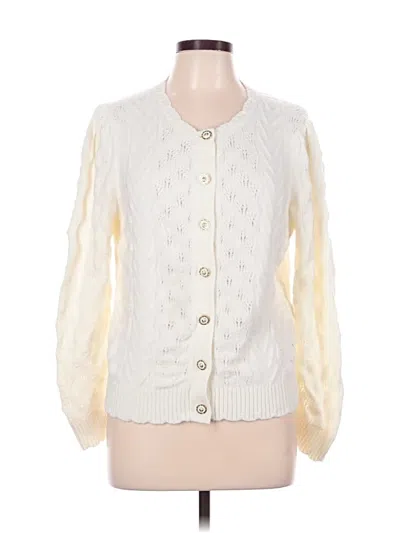 Pre-owned Talbots Cardigan Sweater In Ivory