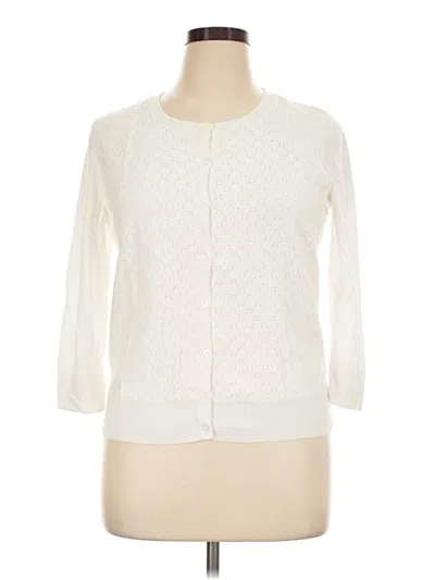 Pre-owned Talbots Cardigan Sweater In Ivory