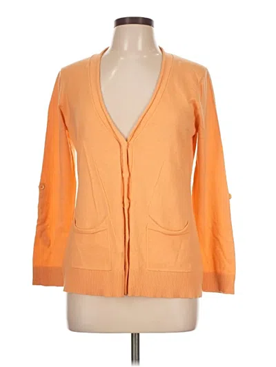 Pre-owned Talbots Cardigan Sweater In Orange