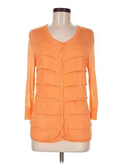Pre-owned Talbots Cardigan Sweater In Orange