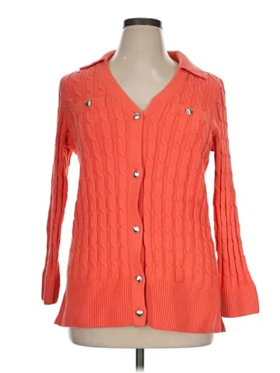Talbots Cardigan Sweater In Orange
