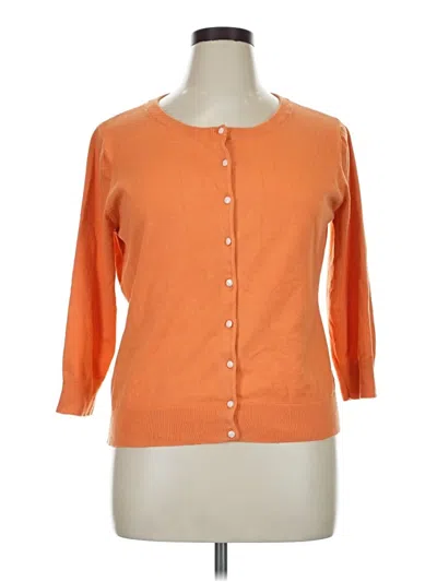 Pre-owned Talbots Cardigan Sweater In Orange