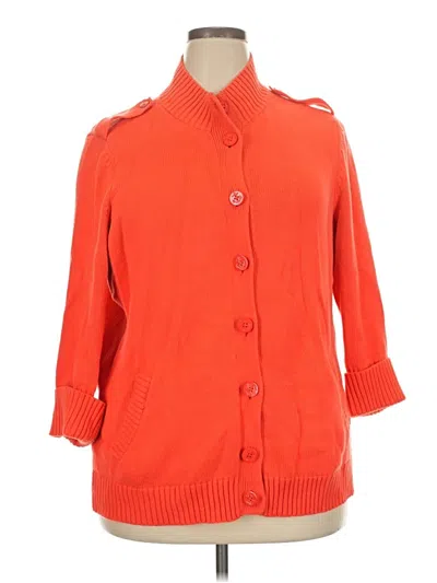 Pre-owned Talbots Cardigan Sweater In Orange