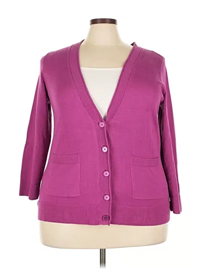 Pre-owned Talbots Cardigan Sweater In Purple