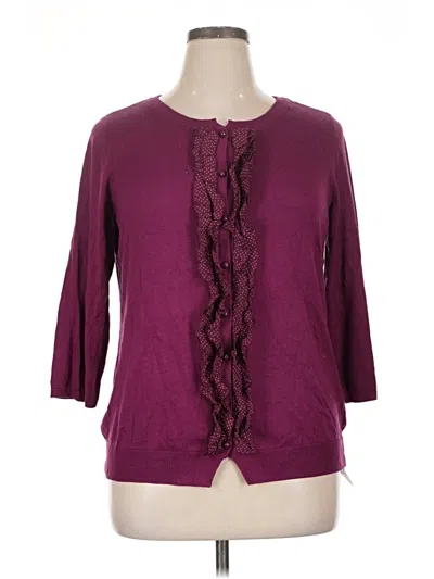 Pre-owned Talbots Cardigan Sweater In Purple