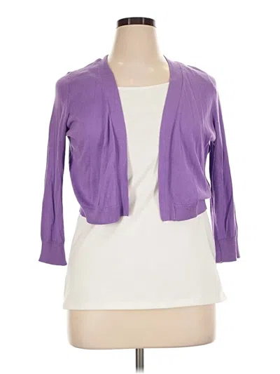 Pre-owned Talbots Cardigan Sweater In Purple