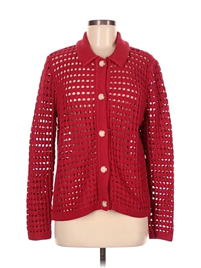 Pre-owned Talbots Cardigan Sweater In Red