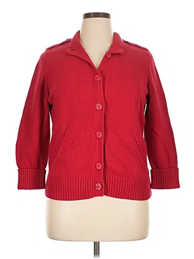 Pre-owned Talbots Cardigan Sweater In Red