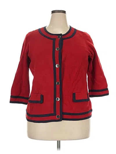 Pre-owned Talbots Cardigan Sweater In Red