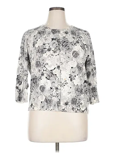 Pre-owned Talbots Cardigan Sweater In Silver