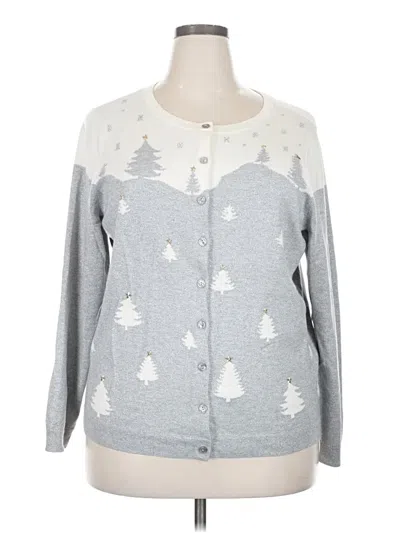 Pre-owned Talbots Cardigan Sweater In Silver