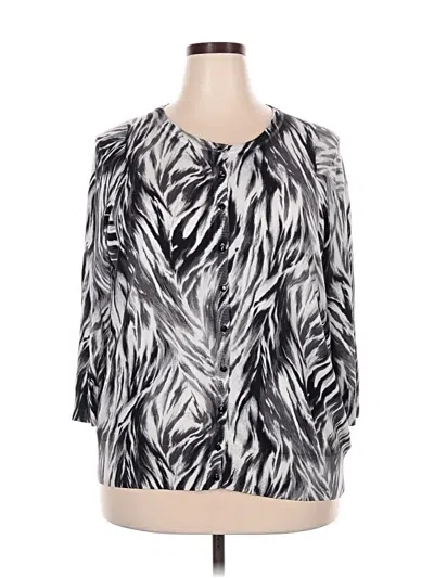 Pre-owned Talbots Cardigan Sweater In Silver