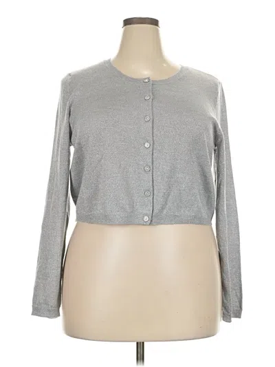 Talbots Cardigan Sweater In Silver