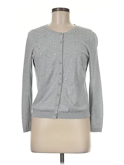 Pre-owned Talbots Cardigan Sweater In Silver