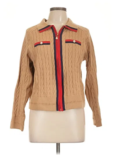 Pre-owned Talbots Cardigan Sweater In Tan