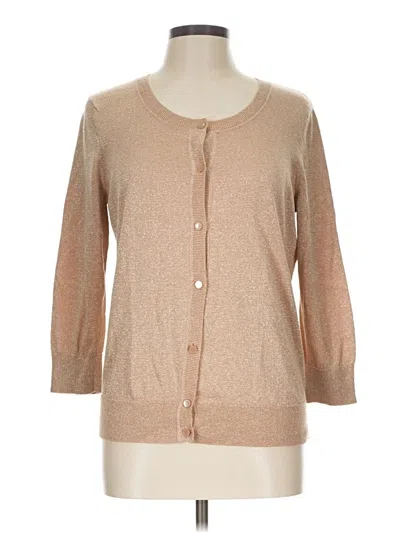 Pre-owned Talbots Cardigan Sweater In Tan