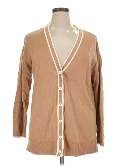 Pre-owned Talbots Cardigan Sweater In Tan