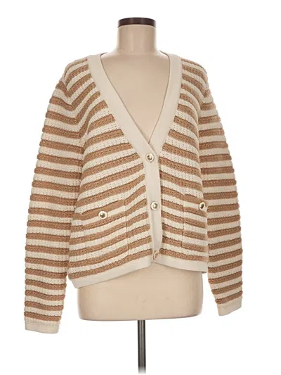 Pre-owned Talbots Cardigan Sweater In Tan