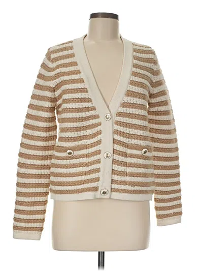Pre-owned Talbots Cardigan Sweater In Tan