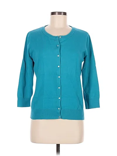 Pre-owned Talbots Cardigan Sweater In Teal