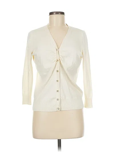Pre-owned Talbots Cardigan Sweater In White
