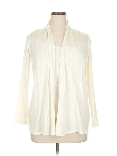 Pre-owned Talbots Cardigan Sweater In White