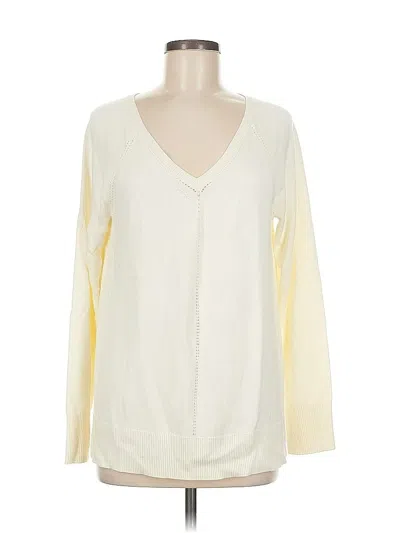 Pre-owned Talbots Cardigan Sweater In White