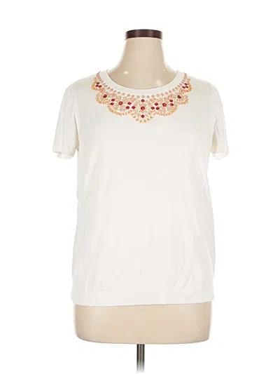 Pre-owned Talbots Cardigan Sweater In White