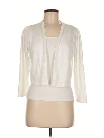 Pre-owned Talbots Cardigan Sweater In White