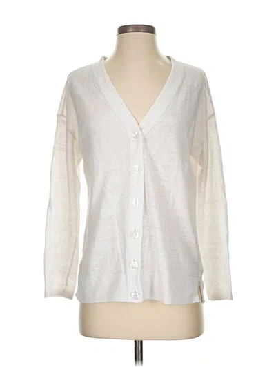 Pre-owned Talbots Cardigan Sweater In White