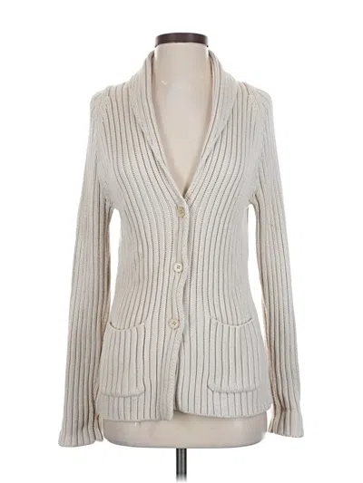 Pre-owned Talbots Cardigan Sweater In White