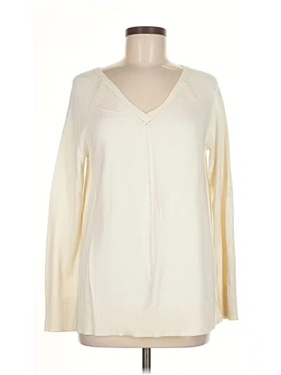 Pre-owned Talbots Cardigan Sweater In White