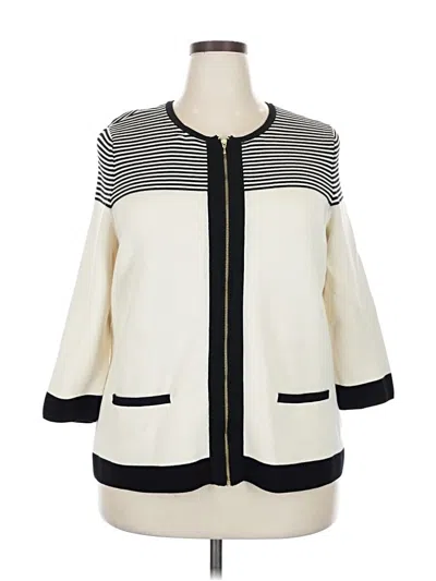 Pre-owned Talbots Cardigan Sweater In White