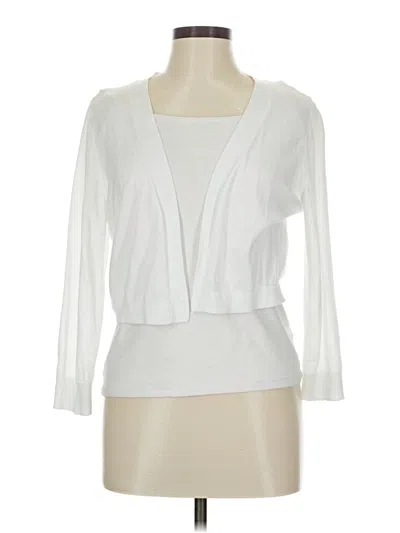 Pre-owned Talbots Cardigan Sweater In White
