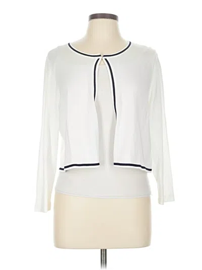 Pre-owned Talbots Cardigan Sweater In White